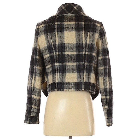 Seventy two changes plaid cropped wool jacket 2 - Picture 2 of 6